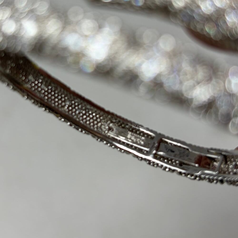 Happily Grey Silver Tone Snake Bracelet Statement Serpent Hinged - Picture 4 of 4